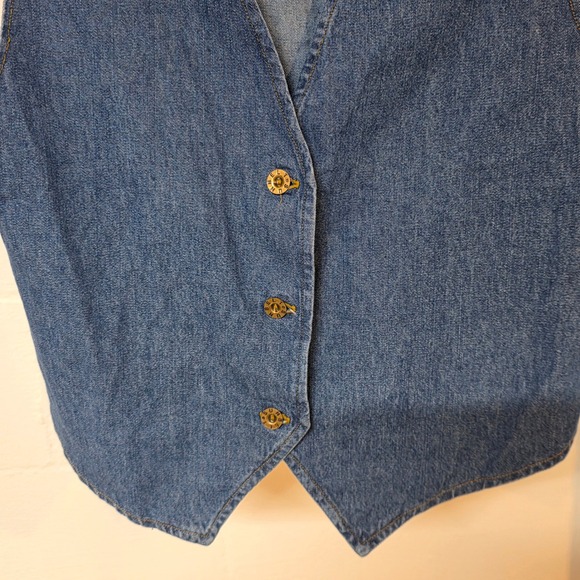 Vintage Sunbelt Sportswear Denim Vest Womens Medium Blue Southwestern Applique - Picture 5 of 9